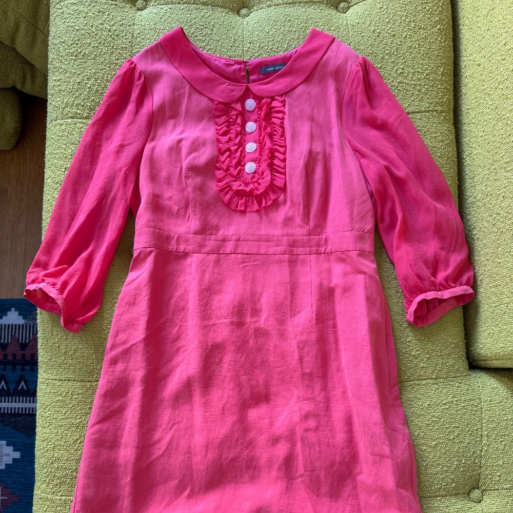 Boden Limited Edition silk linen pink dress Size 10
